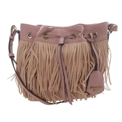 サマンサベガ Samantha Vega フリンジ ショルダーバッグ 切替 ピンク
