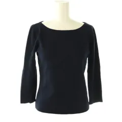 エムプルミエ M-Premier クチュール COUTURE ボートネックニット カットソー 36 ネイビー /DO ■OS