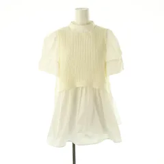 セルフォード CELFORD シャツレイヤードニットプルオーバー カットソー 半袖 36 白 オフホワイト /NR ■OS