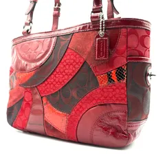 【極希少✨】COACH y2k patchwork signature canvas belt shoulderbag red unisex コーチ パッチワークショルダーバッグ レッド 男女兼用