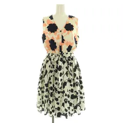 チェスティ Chesty 花柄 ノースリーブワンピース 膝丈 フレア 1 オフホワイト /MY ■OS