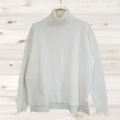A1278 ローリーズファーム Lowrys Farm ニット セーター 長袖(L) 白 無地 ハイネック タートルネック