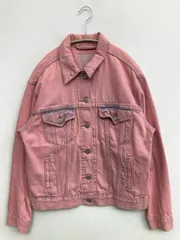 Levi's リーバイス デニムジャケット ピンク 無地 ブランドロゴ フードなし ボタン留め