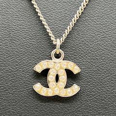 希少✨ CHANEL ネックレス ココマーク ライトストーン 小ぶり シルバー