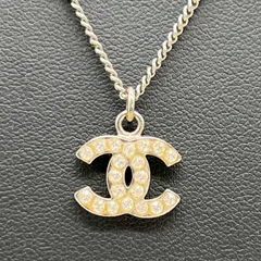 CHANEL　シャネル　ココマーク　ネックレス　ラインストーン　シルバー　レディース　アクセサリー