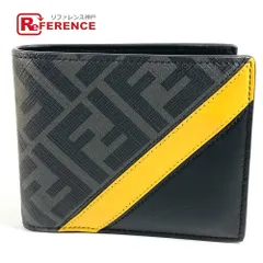 FENDI フェンディ 2つ折り財布 ズッカ ロゴ ZM0001 PVC/レザー ブラック