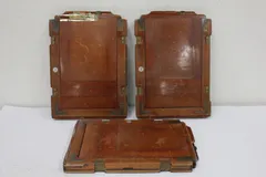 【返品保証】 大判木製フィルムホルダー 内部フレーム枠18cm×12.2cm ※自己採寸 3枚セット  e3679