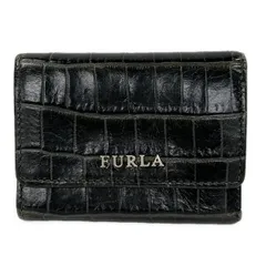 FURLA(フルラ) 3つ折り財布 - 黒 型押し加工 レザー