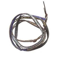 チャン ルー CHAN LUU 4連ブレスレット 青 ブルー グレー