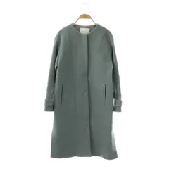 グリーンレーベルリラクシング ユナイテッドアローズ green label relaxing ショートビーバー ノーカラーコート アンゴラ混 34 グレー /ES ■OS