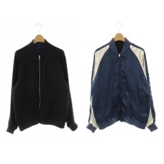 ザショップティーケー THE SHOP TK サテンリバーシブルブルゾン ジップアップ 3 ブラック ネイビー ホワイト/DO ■OS ■SH