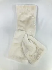 マフラー アイボリー 無地 フェイクファー