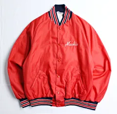 80s アメリカ製 ナイロンスタジャン マッキーチェーンステッチ DON ALLESON ATHLETIC レタードワッペン 中綿無し 春アウター