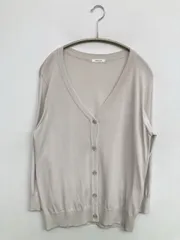 CINEMA CLUB シネマクラブ カーディガン/ボレロ L ベージュ ナイロン ニット 無地 ミドル丈 長袖