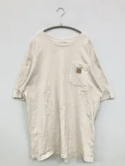 Carhartt カーハート Tシャツ/カットソー L アイボリー 無地 ワンポイント ブランドロゴ ミドル丈 半袖 クルーネック(丸首)