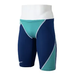 新品 [ミズノ] スイム 競泳 水着 GX・SONIC STREAM ハーフスパッツ メンズ ネイビー/ターコイズ L