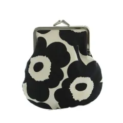 マリメッコ marimekko ウニッコ がま口ポーチ 花柄 黒 ブラック 白 ホワイト 117503 /MI ■OS