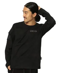 新品 [Avirex] [アヴィレックス] ファティーグ クルーネック 長袖 Tシャツ LONG SLEEVE FATIGUE CREW NECK T-SHIRT 6113448 メンズ M 009 BLACK