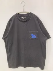 UNIQLO UT ユニクロユーティー Tシャツ/カットソー L ブラック バックプリント ワンポイント 刺繍 ミドル丈 半袖 クルーネック(丸首)