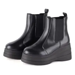 新品 ブーツ サイドゴアブーツ チェルシーブーツ 厚底 8cmヒール スリッポン ストーム ユニセックス