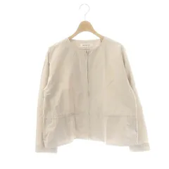 ナチュラルビューティーベーシック NATURAL BEAUTY BASIC バーサタイルツイルブルゾン ノーカラージャケット M ライトグレー /ES ■OS