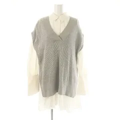 スナイデル SNIDEL 22SS Sustainableニットベストミニワンピース 2点セット F グレー 白 /HK ■OS