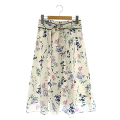 アプワイザーリッシェ Apuweiser-riche ミックスフラワータックスカート ロング フレア 1 白 ホワイト /SS ■OS