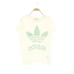 アディダスオリジナルス adidas originals BIG TREFOIL TEE Tシャツ カットソー プリント 半袖 S ホワイト グリーン /DF ■OS ■FR