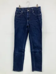 UNIQLO ユニクロ デニムパンツ 24(61cm) ネイビー フルレングス 無地 スキニー・タイト レギュラー リジッド・ワンウォッシュ