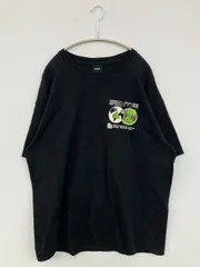 HUF ハフ Tシャツ/カットソー XL ブラック 前面プリント バックプリント ブランドロゴ ミドル丈 半袖 クルーネック(丸首)