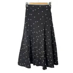ジーナシス JEANASIS ドット柄ロングスカート フレアスカート スカート F ブラック■FY