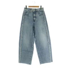 アズールバイマウジー AZUL by moussy 25SS AZUL DENIM カーブフリンジデニム パンツ カットオフ S ブルー /MY ■OS