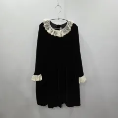 ボンポワン レディース 女の子 ブラック ツアーベルベット ONE PIECE 10A