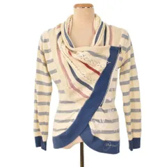 デシグアル Desigual ボーダー カーディガン 長袖 M ベージュ ■FY