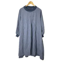 アズノウアズ as know as リブ切替 ワンピース プルオーバー 長袖 ロング F ブルー ■FY
