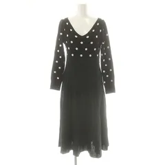 ダイアグラム グレースコンチネンタル Diagram GRACE CONTINENTAL ドットラメニットワンピース ミモレ ロング 長袖 36 黒 ブラック /AT ■OS