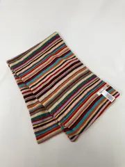 Paul Smith ポールスミス マフラー レッド ウール・ニット カシミヤ ボーダー柄