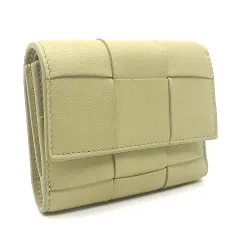 ボッテガヴェネタ BOTTEGA VENETA カセット マキシ イントレチャート 三つ折り ミニ 財布 コンパクト ウォレット 651372 ベージュ RFID