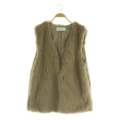 ジーナシス JEANASIS フェイクファー ベスト Vネック F ベージュ /MY ■OS