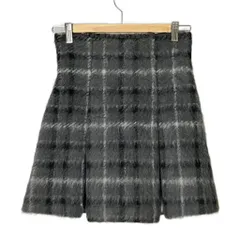 未使用品 マーキュリーデュオ MERCURYDUO 24AW シャギーチェックボックスプリーツミニスカパン キュロット ウール混 S チャコールグレー 002460700101 ■FY 