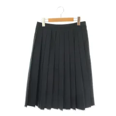 ジョセフ JOSEPH リネン混タックスカート プリーツ フレア 38 紺 /CX ■OS