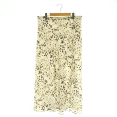 ザラ ZARA 総柄 ロングスカート サテン USA L ベージュ /MY ■OS