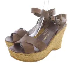 ガイモ GAIMO ウェッジソール サンダル ストラップ レザー 36 茶色