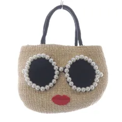 アジョリー a-jolie かごバッグ ハンドバッグ ベージュ 黒