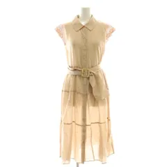 ジルバイジルスチュアート JILL by JILLSTUART 袖レース ワンピース ベルト付き M ベージュ /CX ■OS