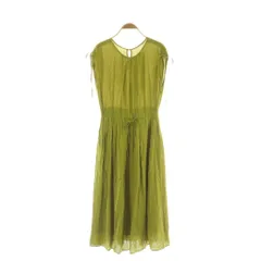 ナノユニバース nano universe リネン混 ワンピース ロング ノースリーブ ギャザー F カーキ /MY ■OS