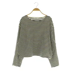 ジャーナルスタンダード レリューム JOURNAL STANDARD relume 23AW クロップドボーダープルオーバー カットソー 長袖 ワイド ボートネック カットオフ F ブラック /MY ■OS