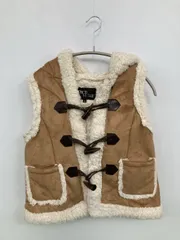 CECIL McBEE セシルマクビー ダウンベスト M ベージュ ボア フェイクファー 無地 フードあり