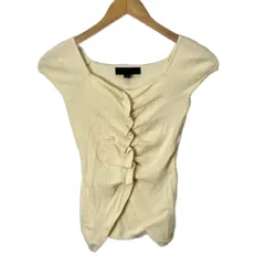 ザラ ZARA フロントデザイン ショートカーディガン フリル ノースリーブ S イエロー ■SH ■FY 