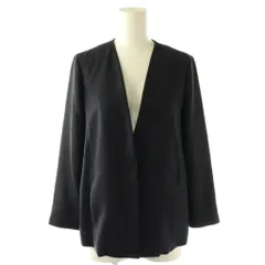 グリーンレーベルリラクシング ユナイテッドアローズ green label relaxing FM トリアセ/PE ノーラペル ジャケット ノーカラー 36 紺 ネイビー /AQ ■OS